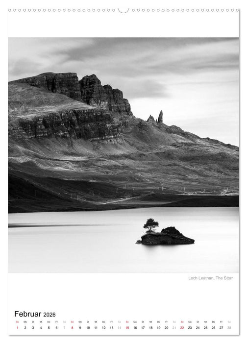 Isle of Skye - Langzeitbelichtungen in Schwarzweiß (CALVENDO Wandkalender 2026)