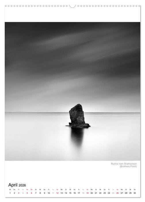 Isle of Skye - Langzeitbelichtungen in Schwarzweiß (CALVENDO Wandkalender 2026)