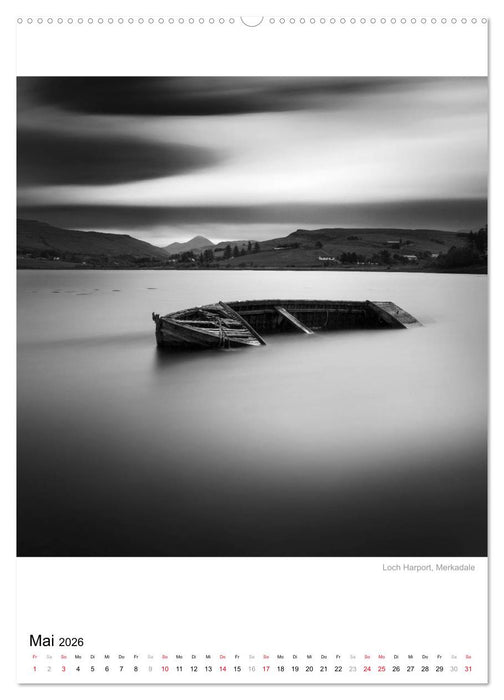Isle of Skye - Langzeitbelichtungen in Schwarzweiß (CALVENDO Wandkalender 2026)
