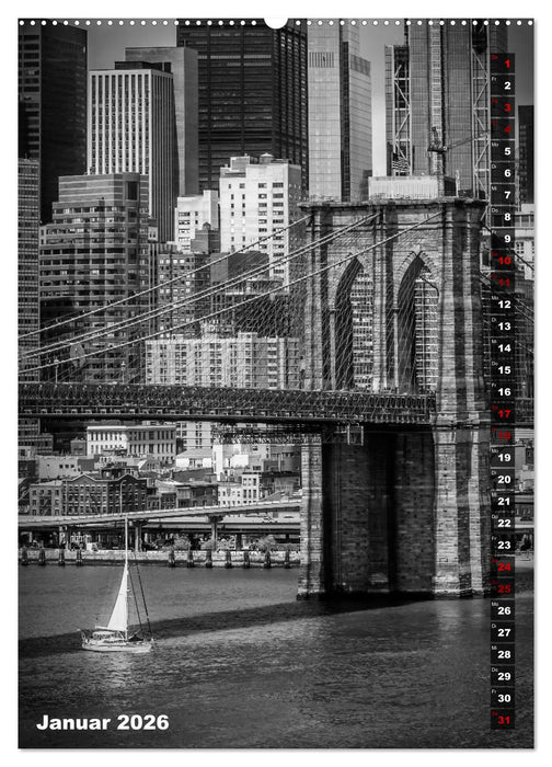 NEW YORK CITY Monochrome Stadtansichten (CALVENDO Premium Wandkalender 2026)