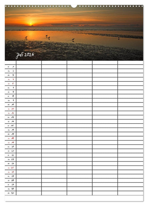 St. Peter Ording Familienplaner (CALVENDO Premium Wandkalender 2026)