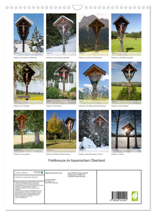 Feldkreuze im bayerischen Oberland (CALVENDO Wandkalender 2026)