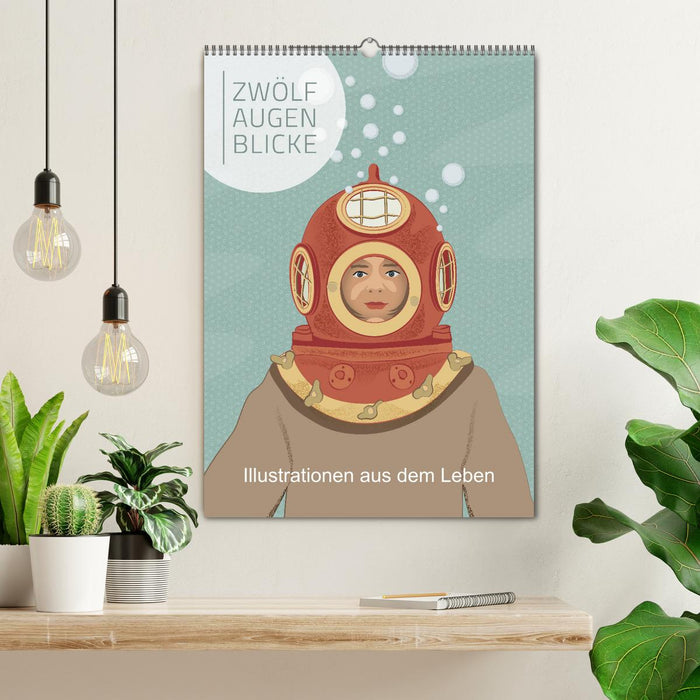Zwölf Augenblicke - Illustrationen aus dem Leben (CALVENDO Wandkalender 2026)