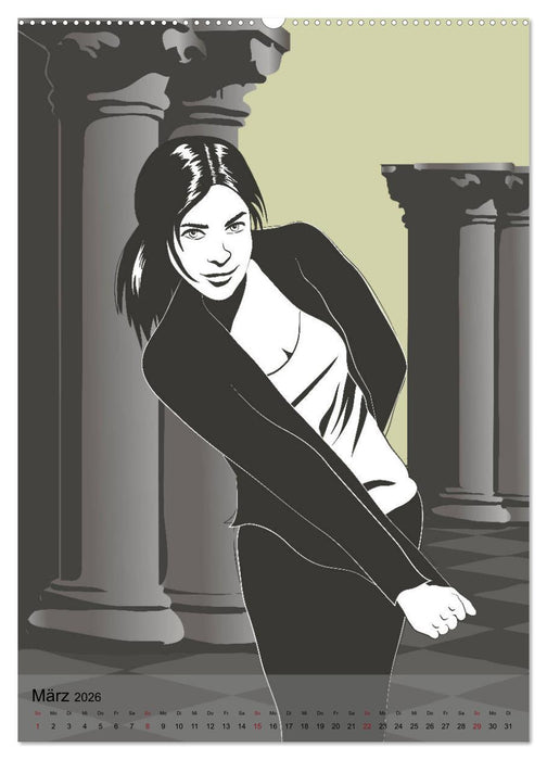 Zwölf Augenblicke - Illustrationen aus dem Leben (CALVENDO Wandkalender 2026)