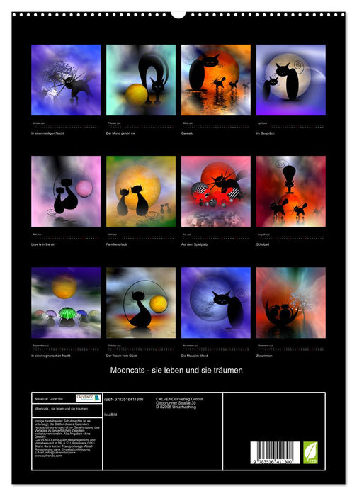 Mooncats - sie leben und sie träumen (CALVENDO Premium Wandkalender 2026)