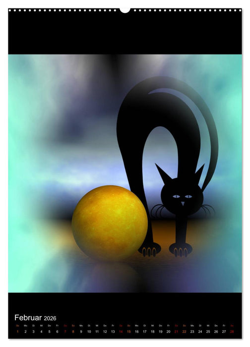 Mooncats - sie leben und sie träumen (CALVENDO Premium Wandkalender 2026)