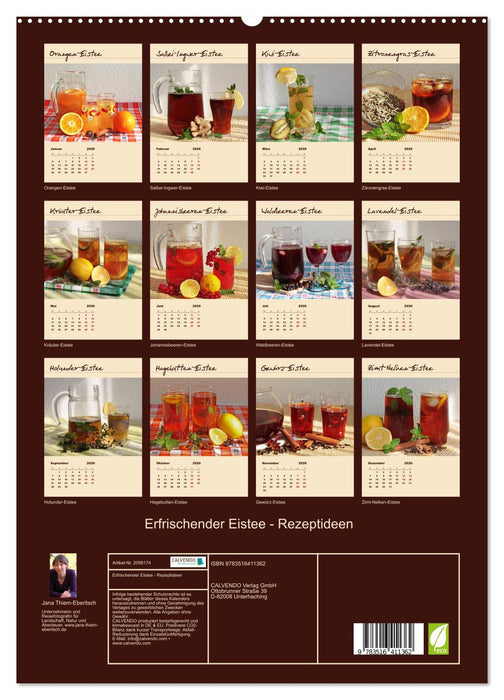 Erfrischender Eistee - Rezeptideen (CALVENDO Premium Wandkalender 2026)