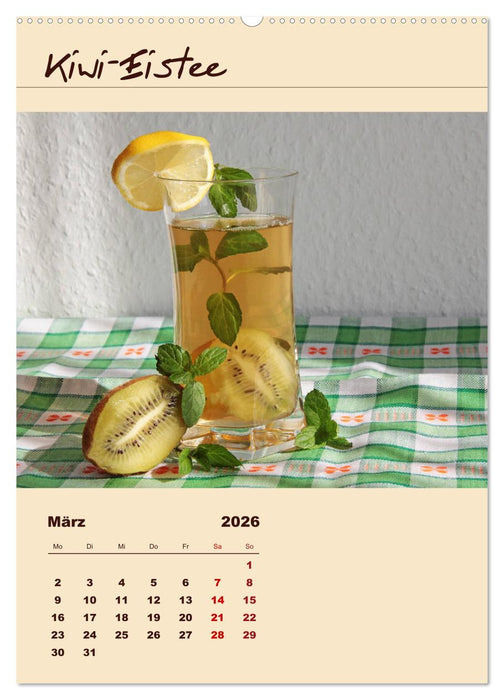 Erfrischender Eistee - Rezeptideen (CALVENDO Premium Wandkalender 2026)