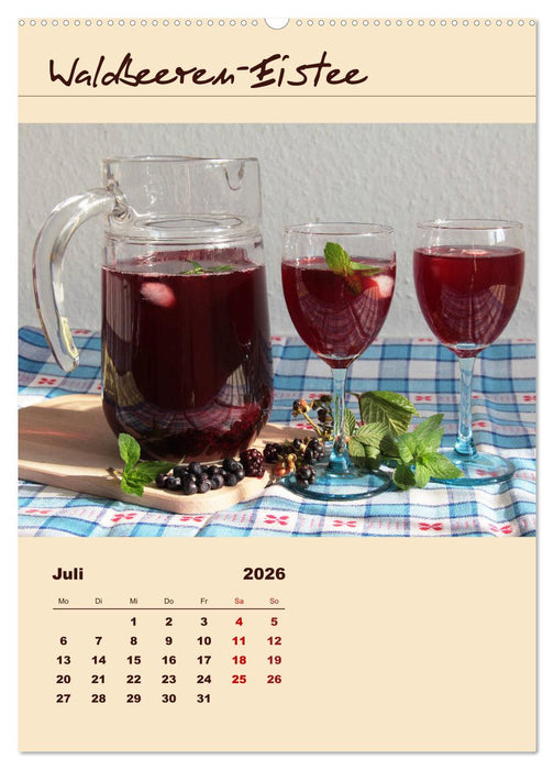 Erfrischender Eistee - Rezeptideen (CALVENDO Premium Wandkalender 2026)