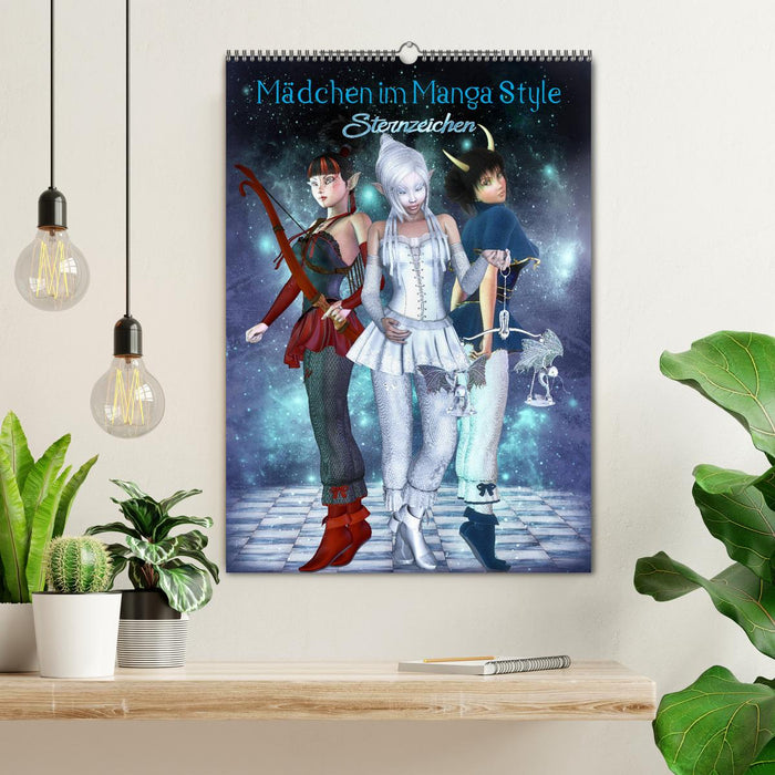 Mädchen im Manga Style (Sternzeichen) (CALVENDO Wandkalender 2026)