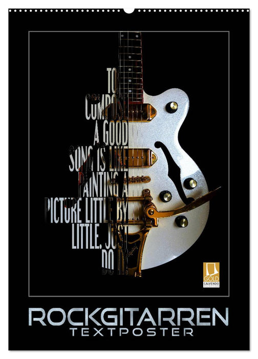 Rockgitarren Textposter (CALVENDO Wandkalender 2026)