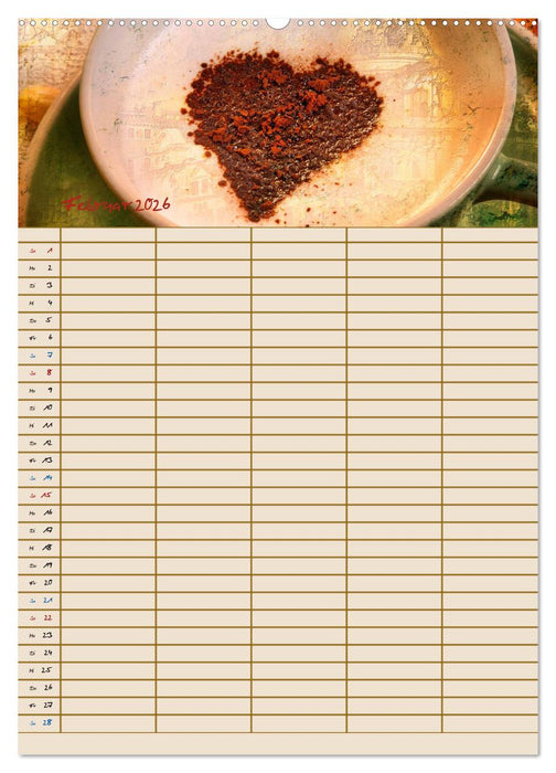 Italienische Küche mit Familienplaner (CALVENDO Premium Wandkalender 2026)