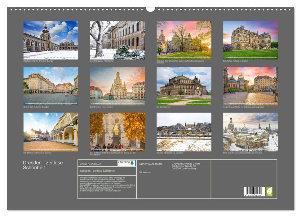 Dresden - zeitlose Schönheit (CALVENDO Wandkalender 2026)