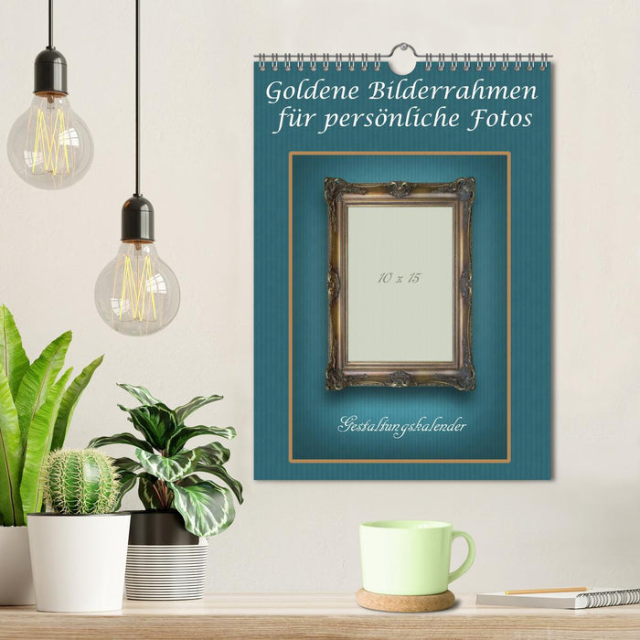 Goldene Bilderrahmen für persönliche Fotos (CALVENDO Wandkalender 2026)