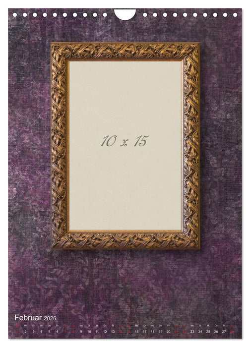 Goldene Bilderrahmen für persönliche Fotos (CALVENDO Wandkalender 2026)