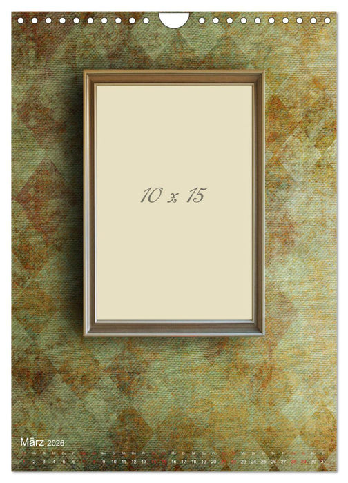 Goldene Bilderrahmen für persönliche Fotos (CALVENDO Wandkalender 2026)