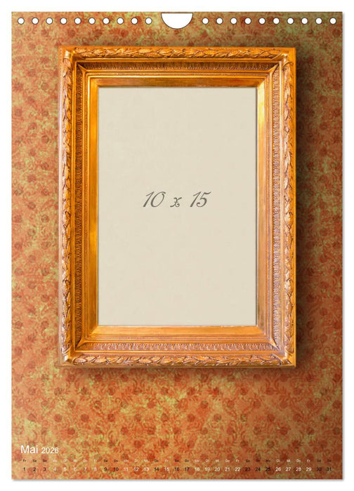 Goldene Bilderrahmen für persönliche Fotos (CALVENDO Wandkalender 2026)