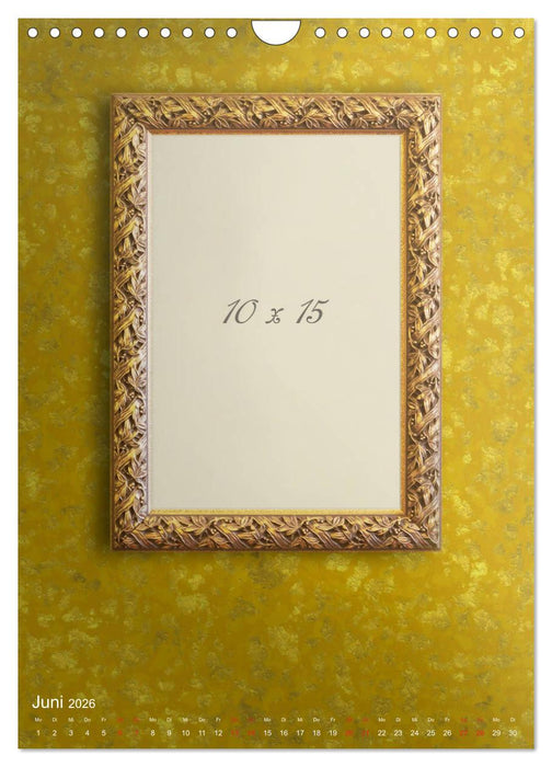 Goldene Bilderrahmen für persönliche Fotos (CALVENDO Wandkalender 2026)