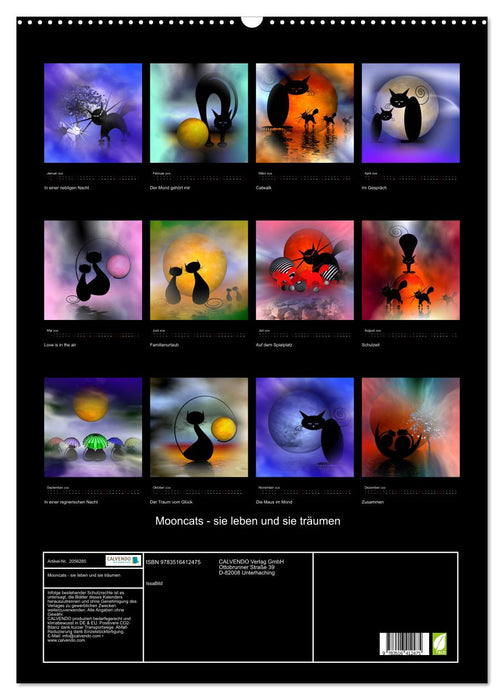 Mooncats - sie leben und sie träumen (CALVENDO Wandkalender 2026)