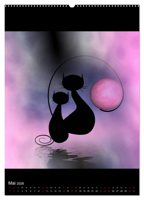 Mooncats - sie leben und sie träumen (CALVENDO Wandkalender 2026)