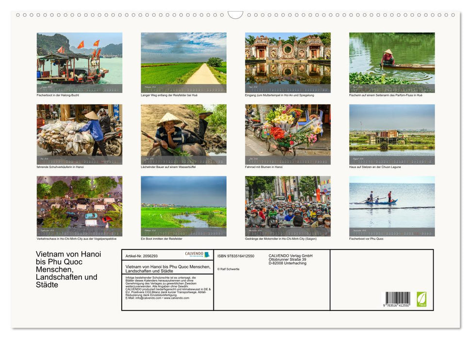 Vietnam von Hanoi bis Phu Quoc Menschen, Landschaften und Städte (CALVENDO Wandkalender 2026)