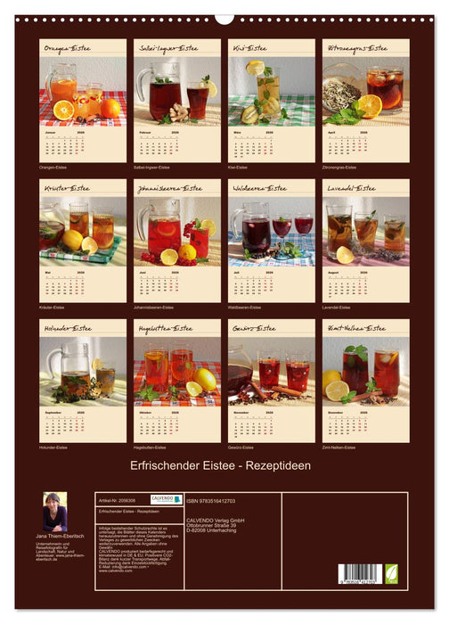 Erfrischender Eistee - Rezeptideen (CALVENDO Wandkalender 2026)