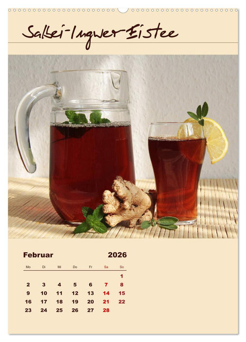 Erfrischender Eistee - Rezeptideen (CALVENDO Wandkalender 2026)