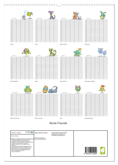 Bunte Freunde (CALVENDO Premium Wandkalender 2026)