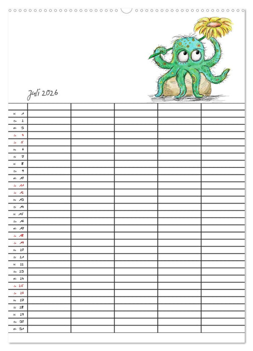 Bunte Freunde (CALVENDO Premium Wandkalender 2026)