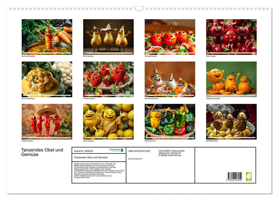 Tanzendes Obst und Gemüse (CALVENDO Wandkalender 2026)