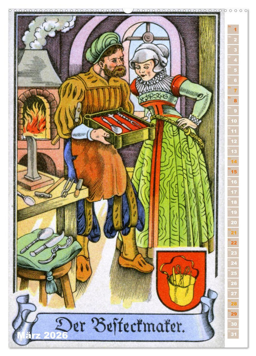 Altes Handwerk: Historische Zeichnungen neu entdeckt (CALVENDO Premium Wandkalender 2026)
