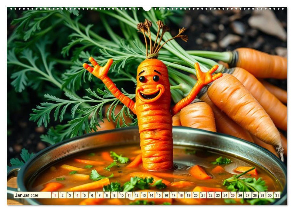 Tanzendes Obst und Gemüse (CALVENDO Premium Wandkalender 2026)