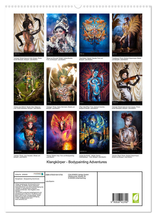Klangkörper - Bodypainting Adventures (CALVENDO Premium Wandkalender 2026)