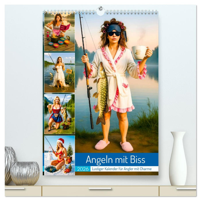 Angeln mit Biss - Lustiger Kalender für Angler mit Charme (CALVENDO Premium Wandkalender 2026)