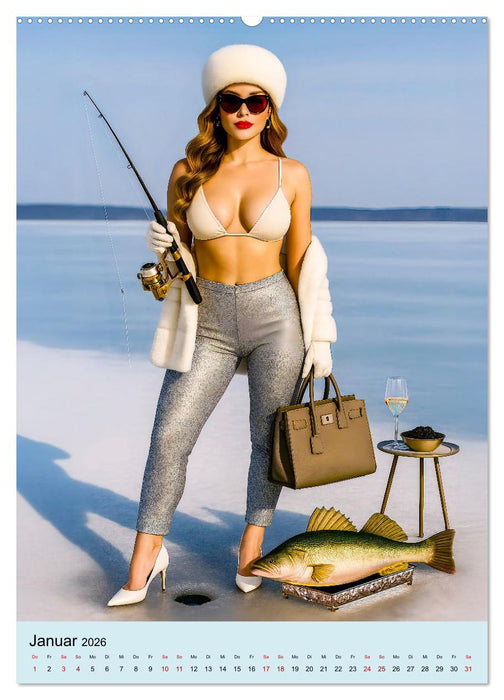 Angeln mit Biss - Lustiger Kalender für Angler mit Charme (CALVENDO Premium Wandkalender 2026)