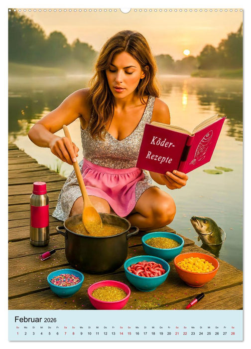 Angeln mit Biss - Lustiger Kalender für Angler mit Charme (CALVENDO Premium Wandkalender 2026)
