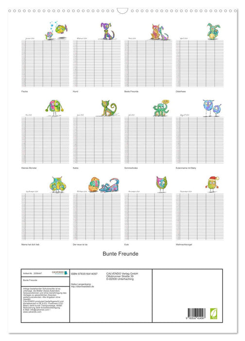 Bunte Freunde (CALVENDO Wandkalender 2026)
