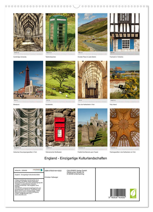 England - Einzigartige Kulturlandschaften (CALVENDO Premium Wandkalender 2026)