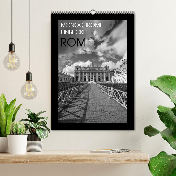 Monochrome Einblicke Rom (CALVENDO Wandkalender 2026)