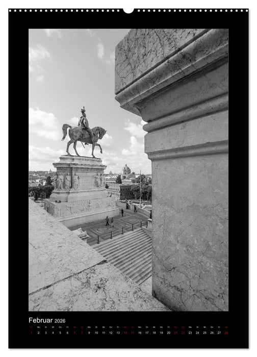Monochrome Einblicke Rom (CALVENDO Wandkalender 2026)