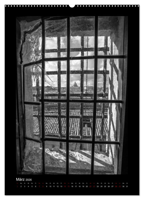 Monochrome Einblicke Rom (CALVENDO Wandkalender 2026)