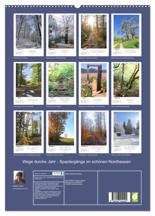 Wege durchs Jahr - Spaziergänge im schönen Nordhessen (CALVENDO Premium Wandkalender 2026)