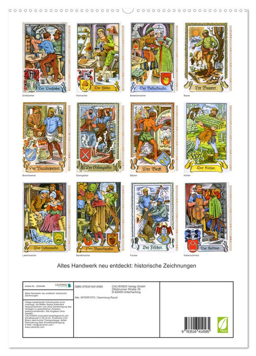 Altes Handwerk neu entdeckt: historische Zeichnungen (CALVENDO Wandkalender 2026)