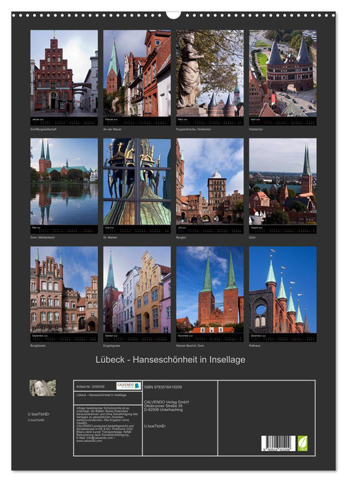 Lübeck - Hanseschönheit in Insellage (CALVENDO Wandkalender 2026)