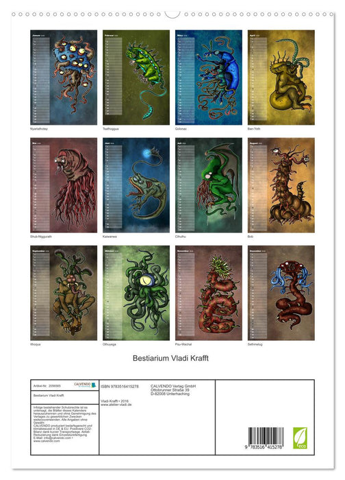 Bestiarium Vladi Krafft (CALVENDO Premium Wandkalender 2026)