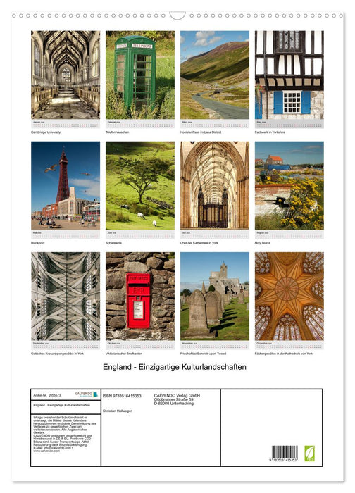England - Einzigartige Kulturlandschaften (CALVENDO Wandkalender 2026)