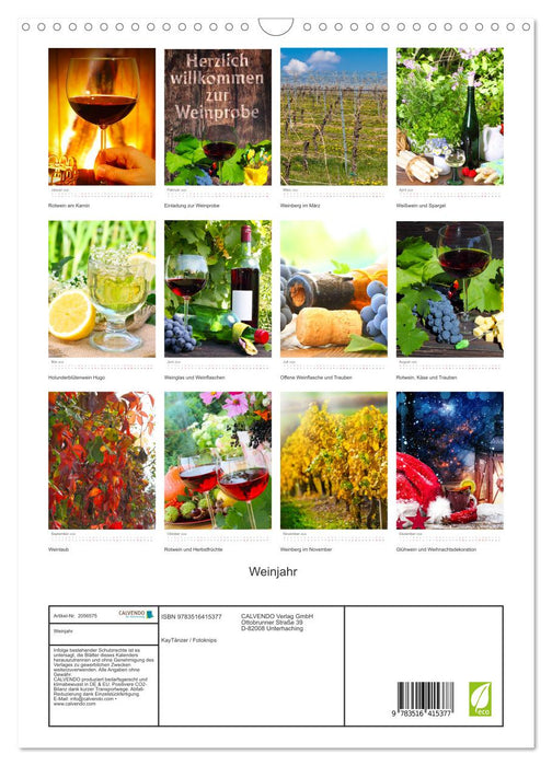 Weinjahr (CALVENDO Wandkalender 2026)