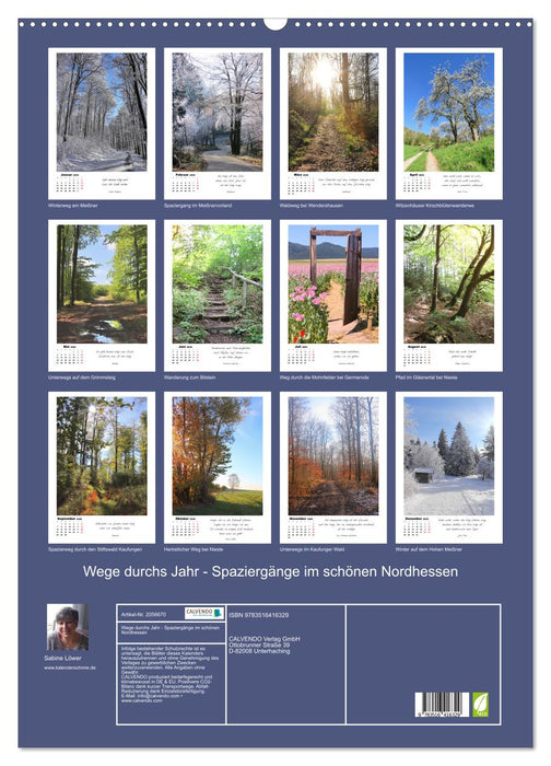 Wege durchs Jahr - Spaziergänge im schönen Nordhessen (CALVENDO Wandkalender 2026)