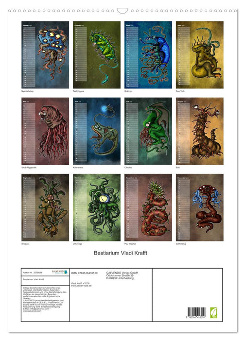 Bestiarium Vladi Krafft (CALVENDO Wandkalender 2026)
