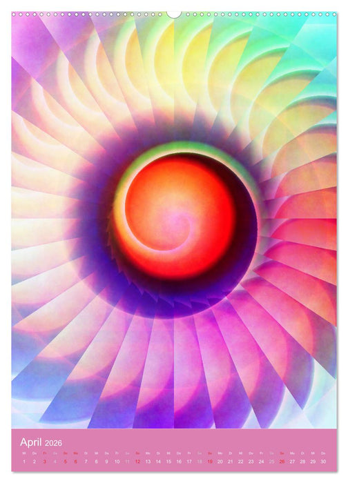 Digitale Kunst - rund und bunt (CALVENDO Premium Wandkalender 2026)